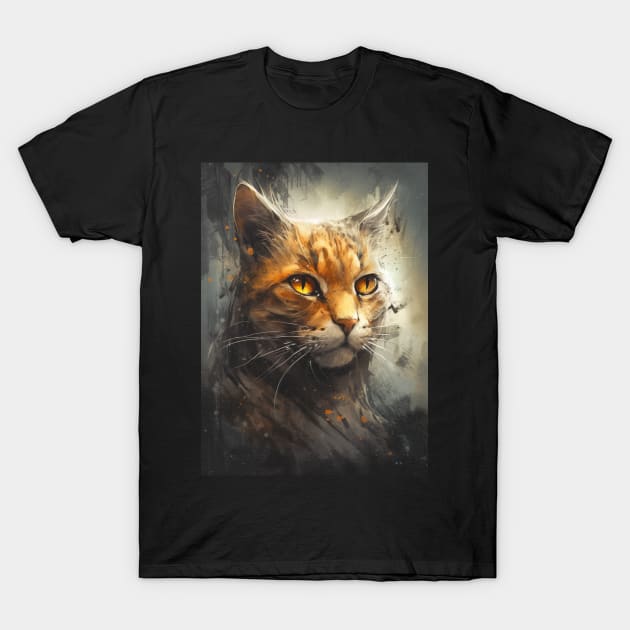 Cute Cat Art Design T-Shirt by SzlagRPG